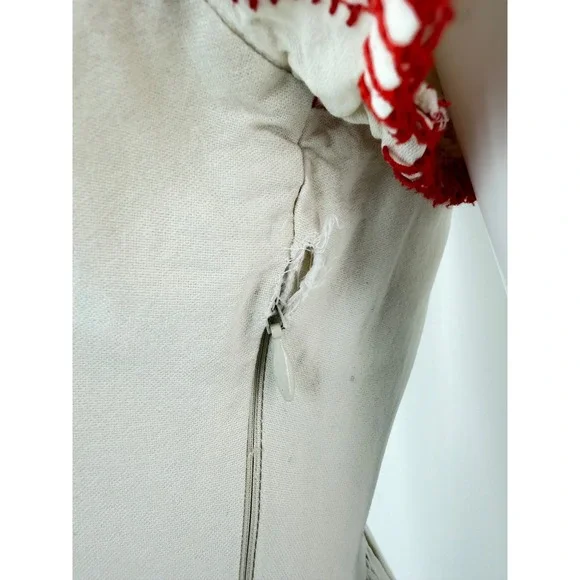 Hunter Bell Embroidered Midi Dress Cream Fruit Sailboat Beach Scene Size 0